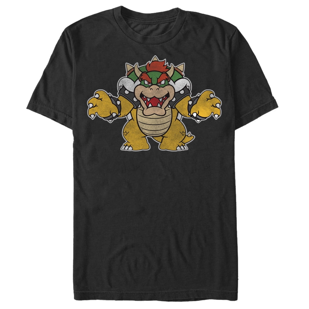 Super Mario Bowser Japanese Poster T-Shirt For Men - 100% Cotton Adult Gaming Tee (Small) - View #7