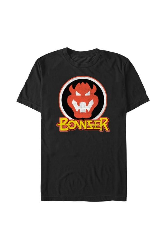 Men's Nintendo Bowser Sign Distressed Graphic T-Shirt