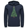 thumbnail image 1 of Men's Nintendo Christmas Tree Mosaic Pull Over Hoodie Navy Blue Small, 1 of 3