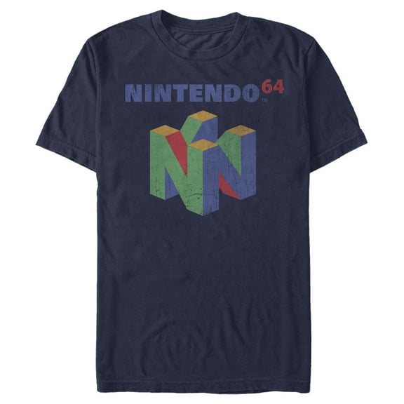 Men's Nintendo Classic N64  Graphic Tee Navy Blue Medium