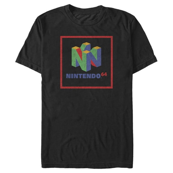 Men's Nintendo Classic N64 Logo Frame  Graphic Tee Black 2X Large
