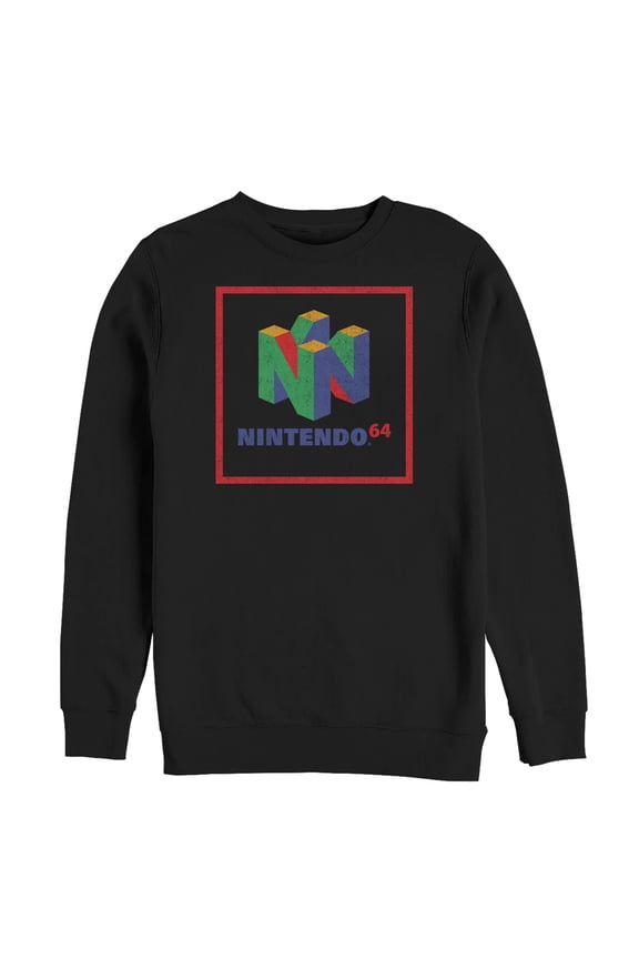 Men's Nintendo Classic N64 Logo Frame Sweatshirt Black Small