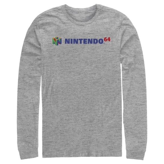 Men's Nintendo Classic N64 Logo Text Graphic Tee Athletic Heather Large