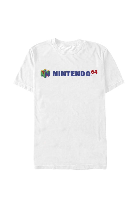 Men's Nintendo Classic N64 Logo Text  Graphic Tee White X Large