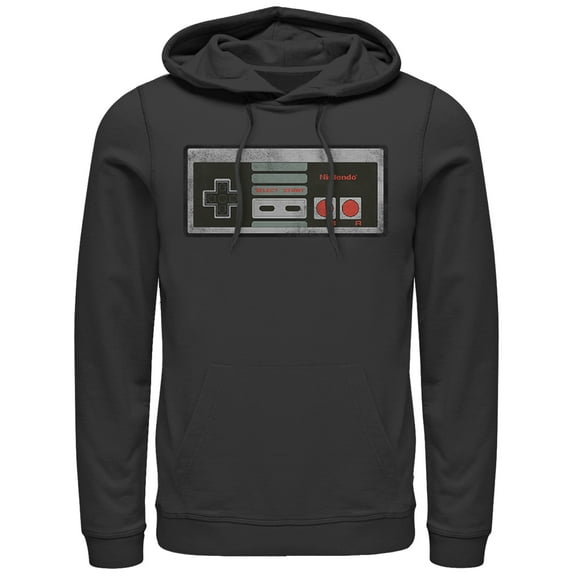 Men's Nintendo Classic NES Controller  Pull Over Hoodie Black Medium