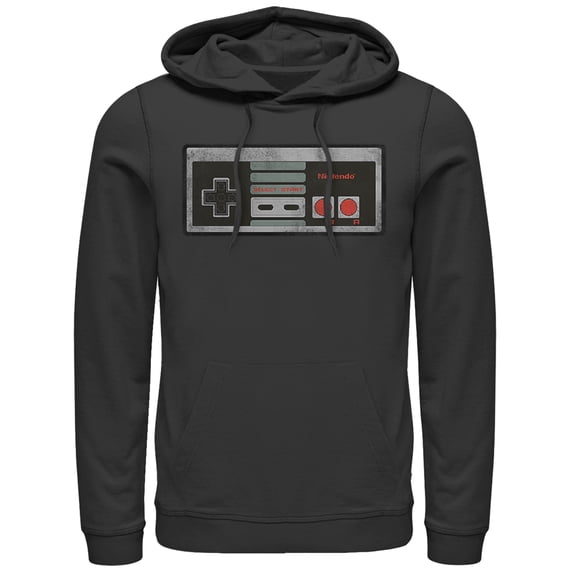 Men's Nintendo Classic NES Controller Pull Over Hoodie Black Medium