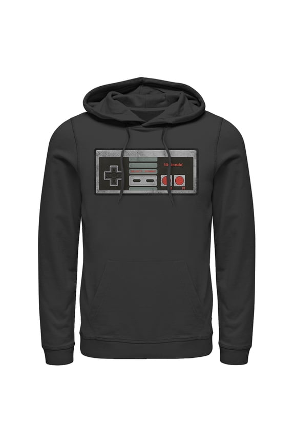 Men's Nintendo Classic NES Controller Pull Over Hoodie Black Small