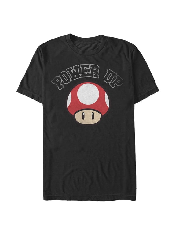 Men's Nintendo Classic Power Up Mushroom Graphic Tee Black Small