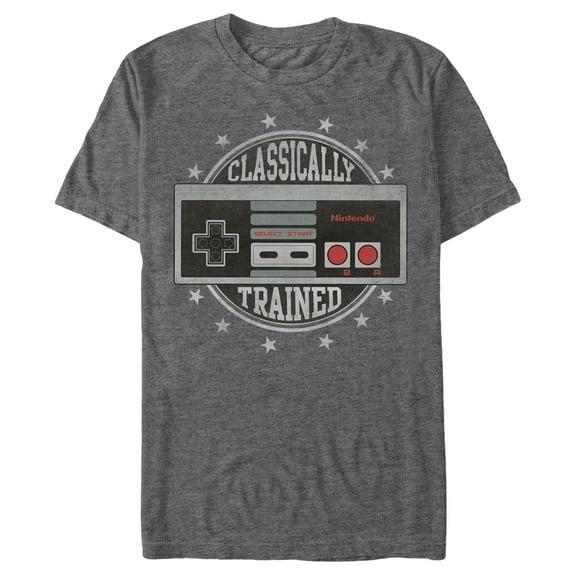 Men's Nintendo Classically Trained  Graphic Tee Charcoal Heather Medium