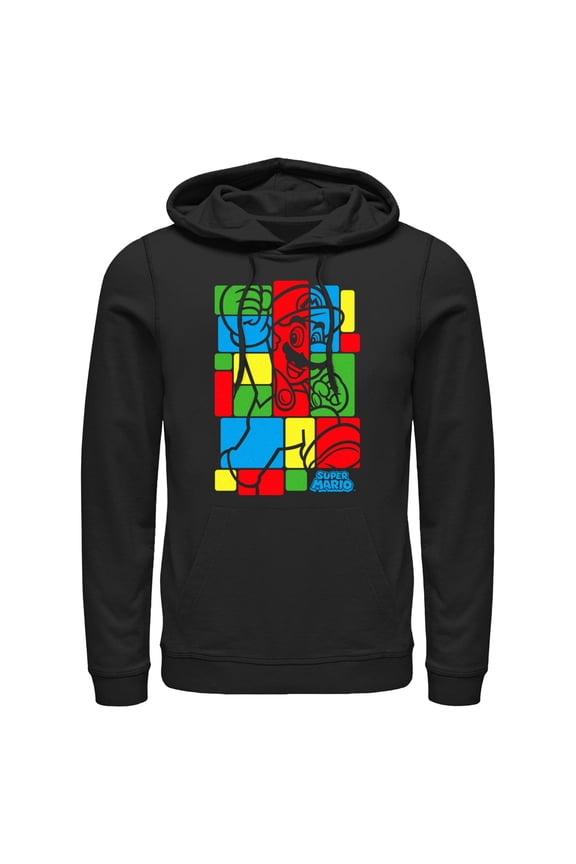 Men's Nintendo Colorful Blocks Pull Over Hoodie