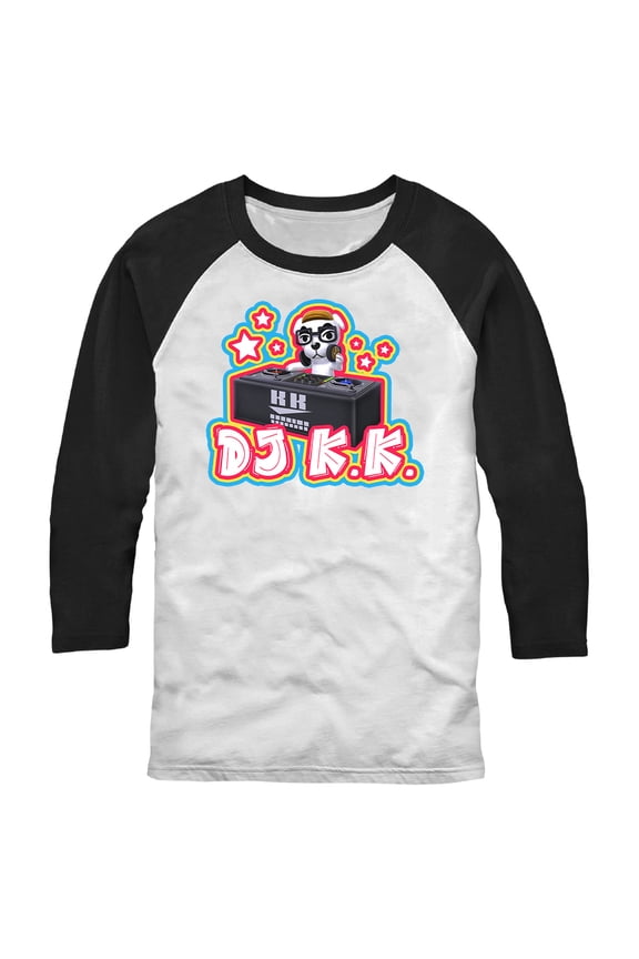 Men's Nintendo DJ K.K. Portrait Baseball Graphic Tee White/Black 2X Large