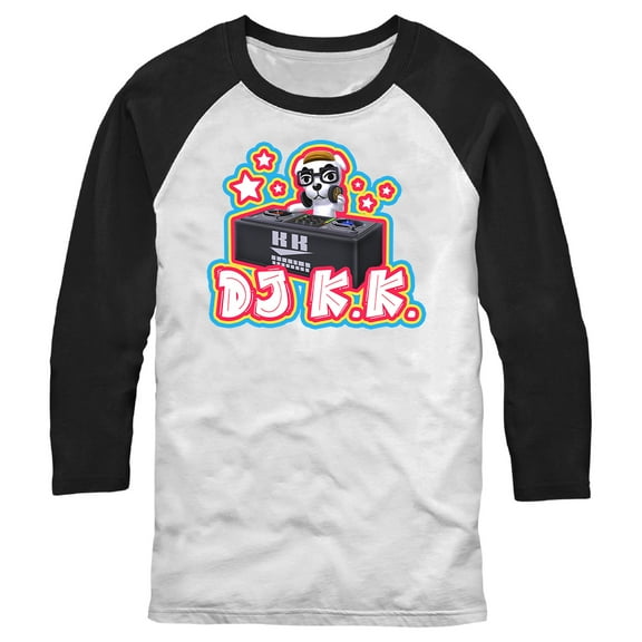 Men's Nintendo DJ K.K. Portrait Baseball Graphic Tee White/Black Medium
