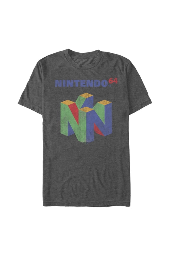 Men's Nintendo Distressed Console Logo  Graphic T-Shirt