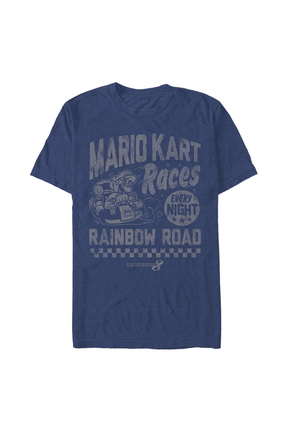 Men's Nintendo Distressed Mario Races Every Night Graphic T-Shirt