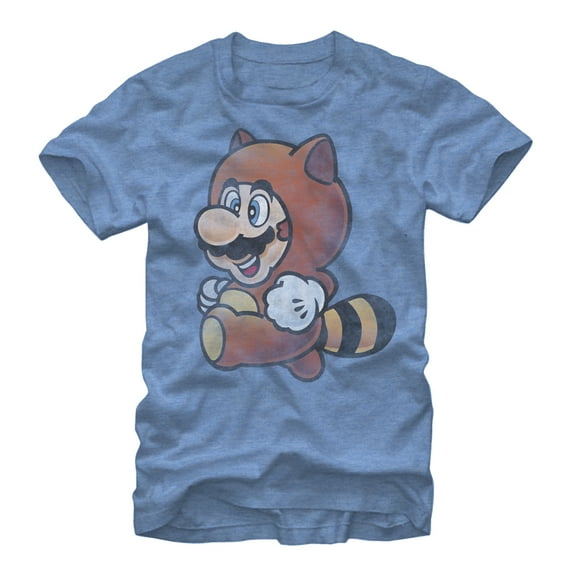 Men's Nintendo Distressed Tanooki Mario  Graphic T-Shirt