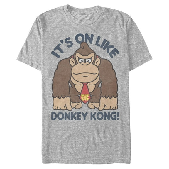 Men's Nintendo Donkey Kong Fist Pump  Graphic Tee Athletic Heather X Large