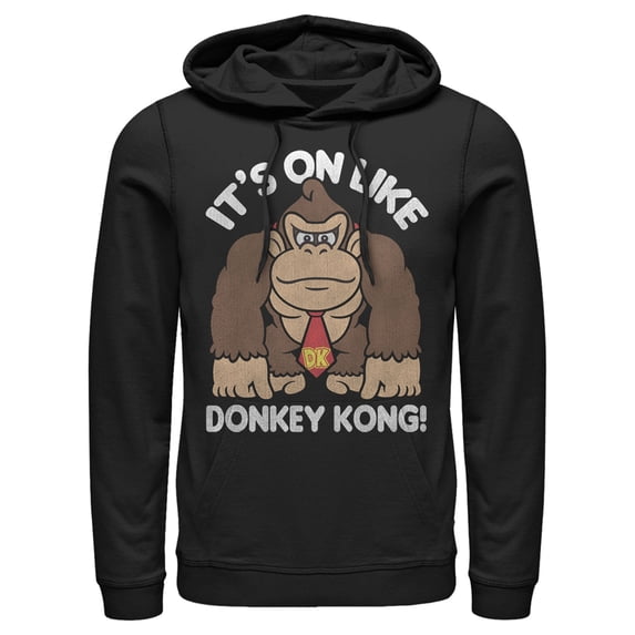 Men's Nintendo Donkey Kong Fist Pump Pull Over Hoodie Black X Large