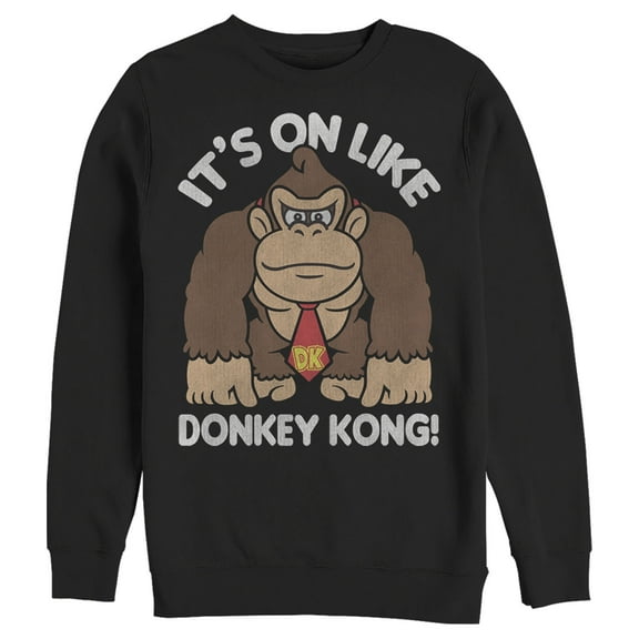 Men's Nintendo Donkey Kong Fist Pump  Sweatshirt Black Medium