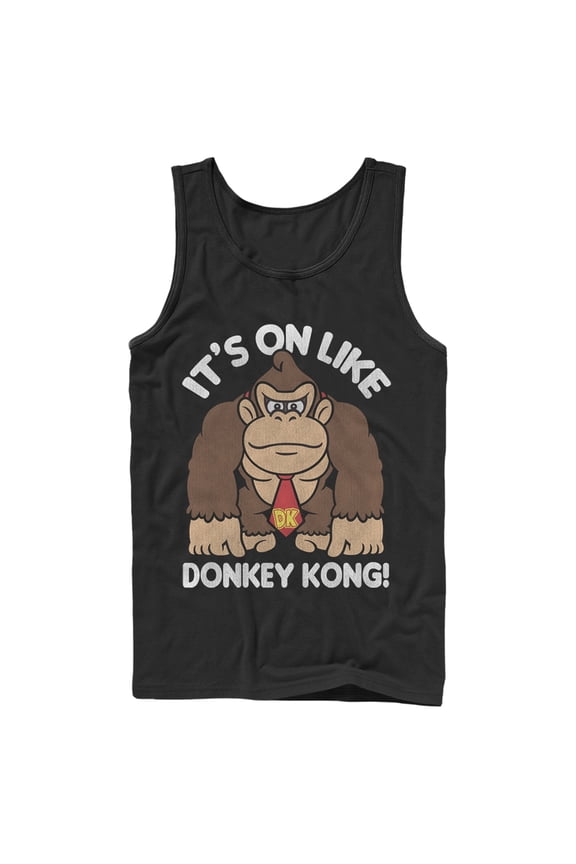 Men's Nintendo Donkey Kong Fist Pump Tank Top Black Large