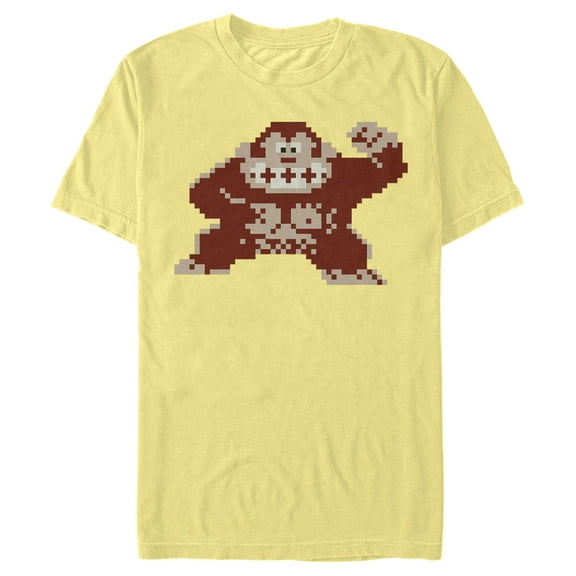 Men's Nintendo Donkey Kong Pixelated Pose Graphic Tee Banana 2X Large