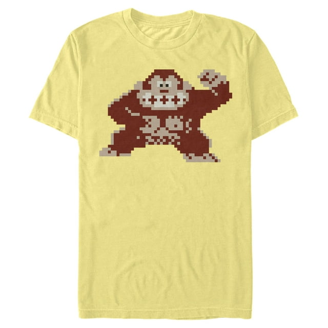 Men's Nintendo Donkey Kong Pixelated Pose Graphic Tee Banana X Large