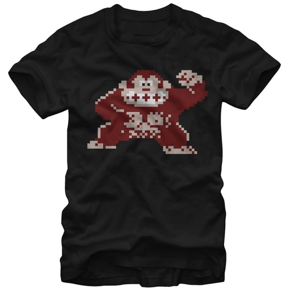 Men's Nintendo Donkey Kong Pixelated Pose Graphic Tee Black X Large