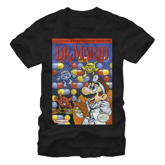 Men's Nintendo Dr. Mario NES Graphic Tee Black 2X Large
