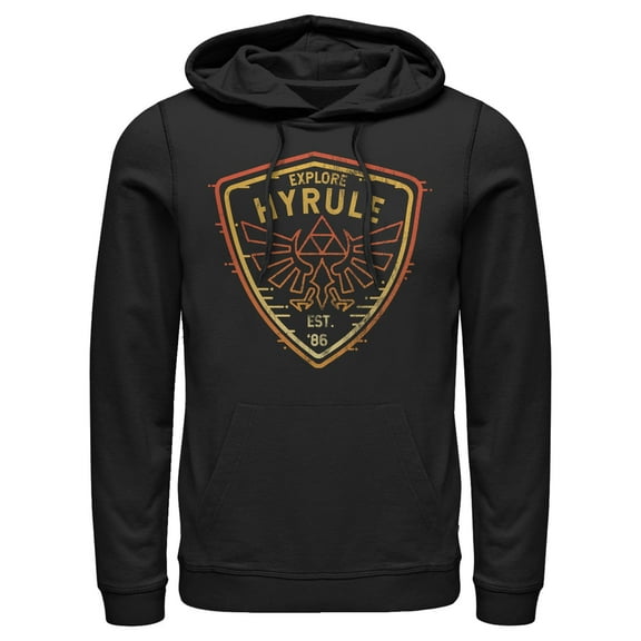 Men's Nintendo Explore Hyrule Badge  Pull Over Hoodie
