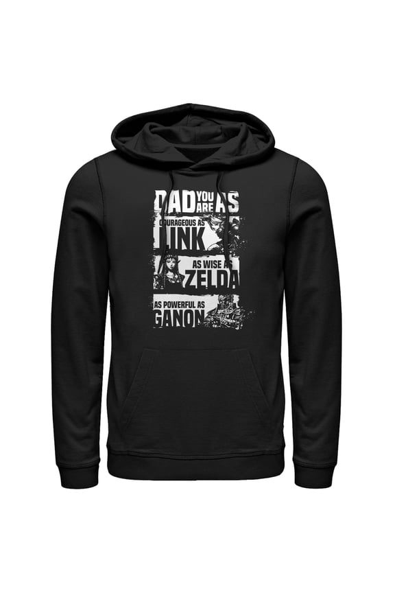 Men's Nintendo Father's Day Legend of Zelda Classic Qualities Pull Over Hoodie Black Medium