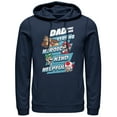 thumbnail image 1 of Men's Nintendo Father's Day Mario Dad Qualities Pull Over Hoodie Navy Blue X Large, 1 of 3