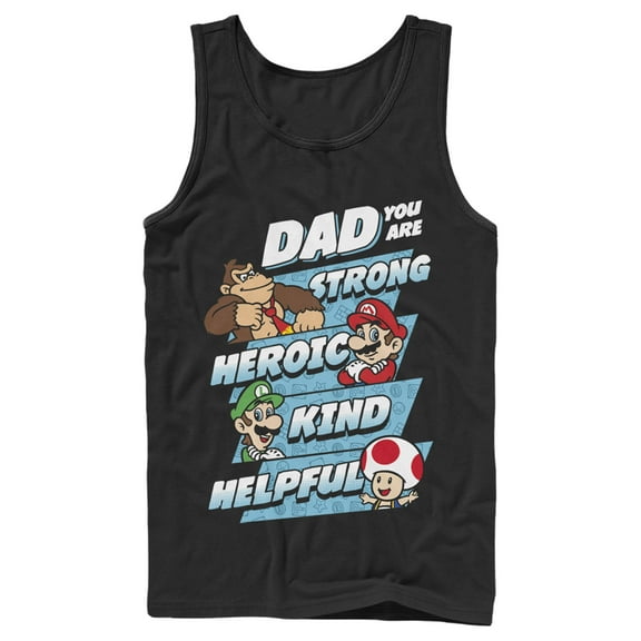 Men's Nintendo Father's Day Mario Dad Qualities  Tank Top Black Large