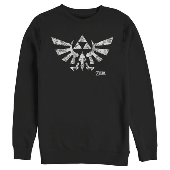 Men's Nintendo Flower Triforce  Sweatshirt Black 2X Large