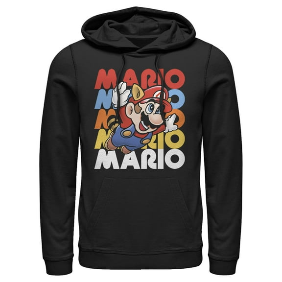 Men's Nintendo Flying Raccoon Mario Pull Over Hoodie Black X Large