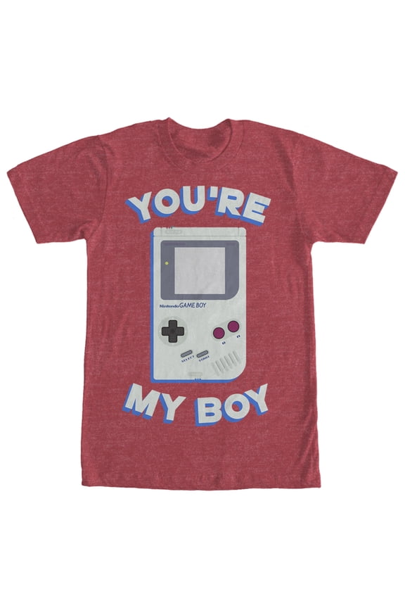 Men's Nintendo Game Boy You're My Boy Graphic Tee Red Heather Large