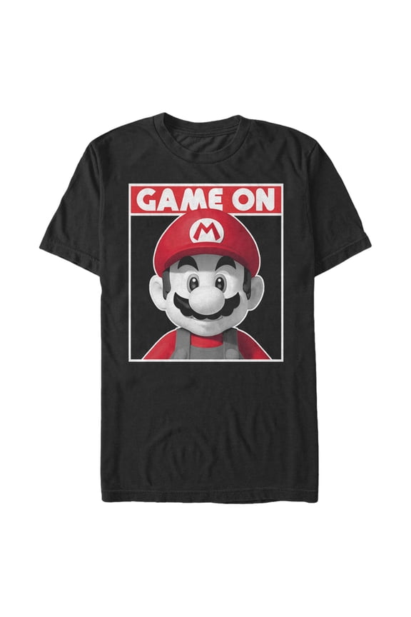 Men's Nintendo Game On Mario Graphic Tee Black Medium