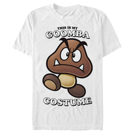 Men's Nintendo Goomba Costume Graphic Tee White X Large
