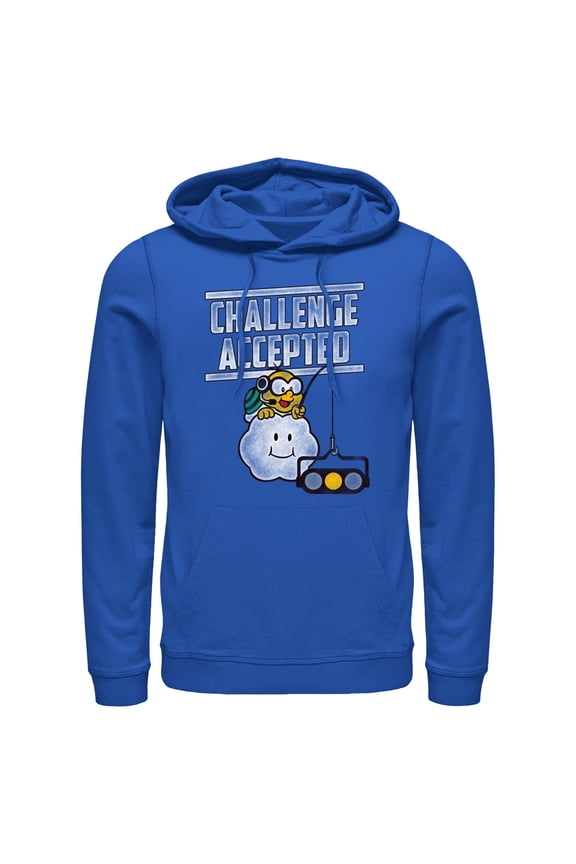 Men's Nintendo Lakitu Challenge Accepted Distressed Pull Over Hoodie