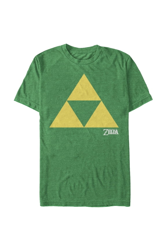 Men's Nintendo Legend of Zelda Classic Triforce Graphic Tee Kelly Heather 2X Large