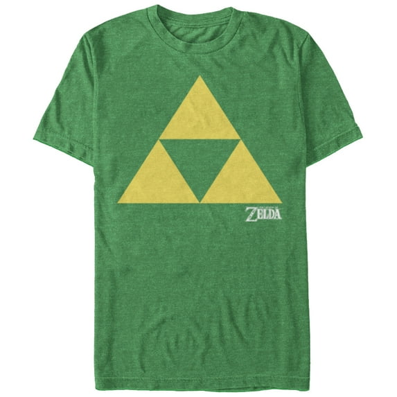 Men's Nintendo Legend of Zelda Classic Triforce Graphic Tee Kelly Heather Large
