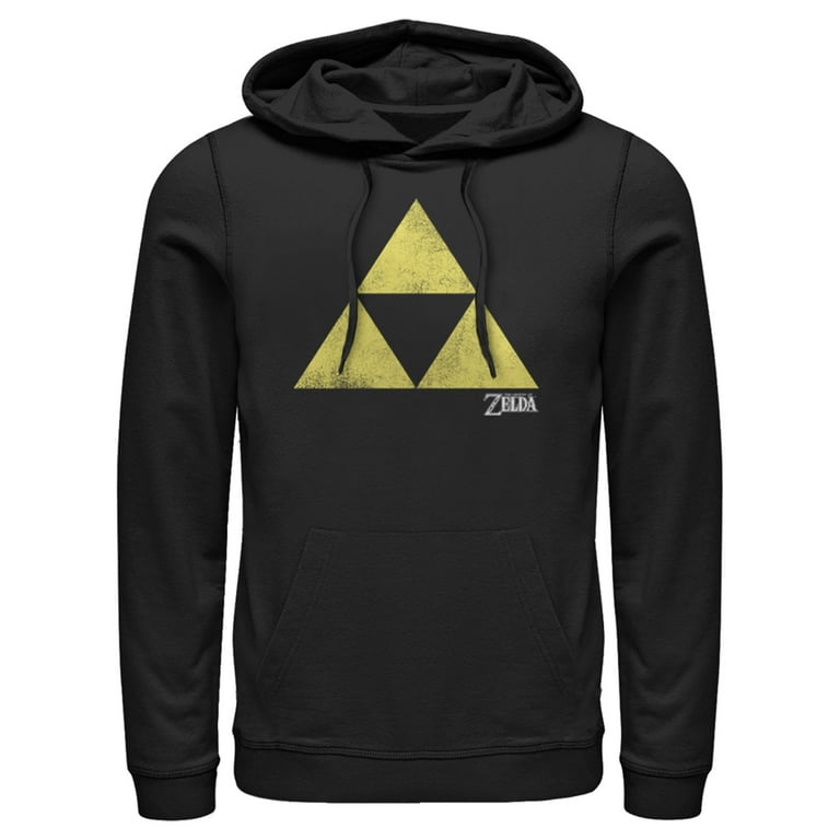 Men s Nintendo Legend of Zelda Classic Triforce Pull Over Hoodie Black Medium Walmart