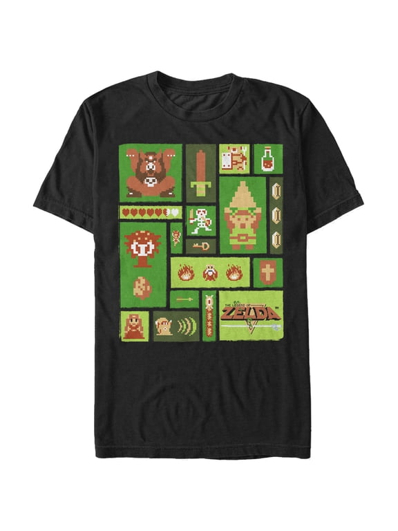 Men's Nintendo Legend of Zelda Collage Graphic Tee Black Medium