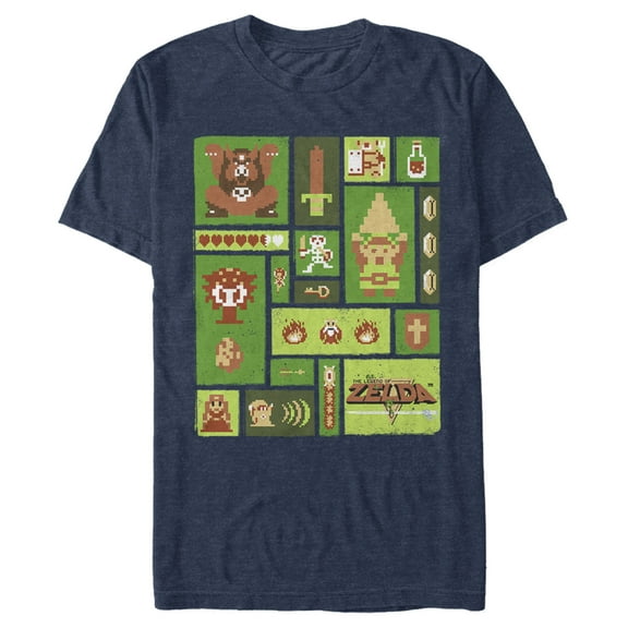 Men's Nintendo Legend of Zelda Collage Graphic Tee Navy Blue 3X Large