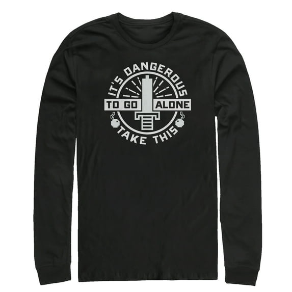 Men's Nintendo Legend of Zelda Dangerous Take This Long Sleeve Shirt Black 2X Large