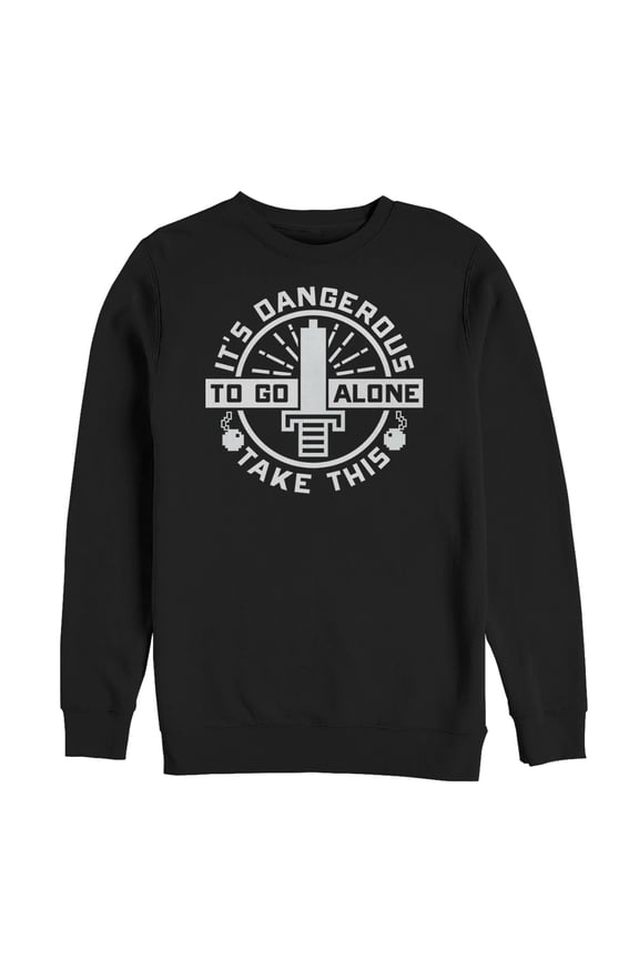 Men's Nintendo Legend of Zelda Dangerous Take This Sweatshirt Black 3X Large