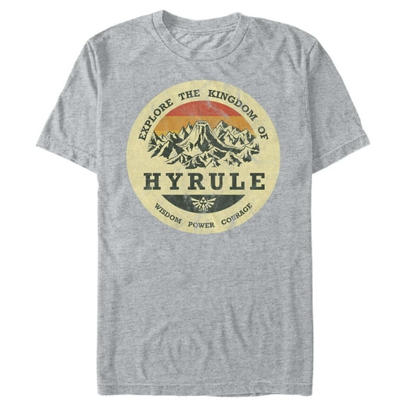 Men's Nintendo Legend of Zelda Explore Hyrule Graphic Tee Athletic Heather Small