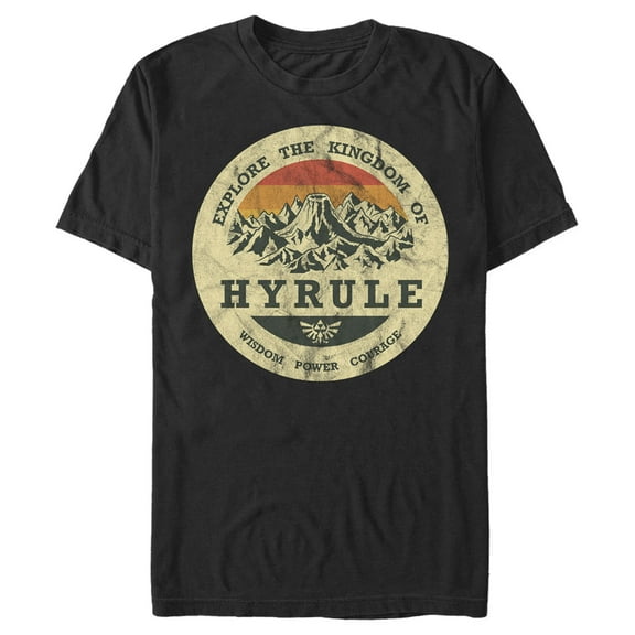 Men's Nintendo Legend of Zelda Explore Hyrule Graphic Tee Black 1X Big Tall