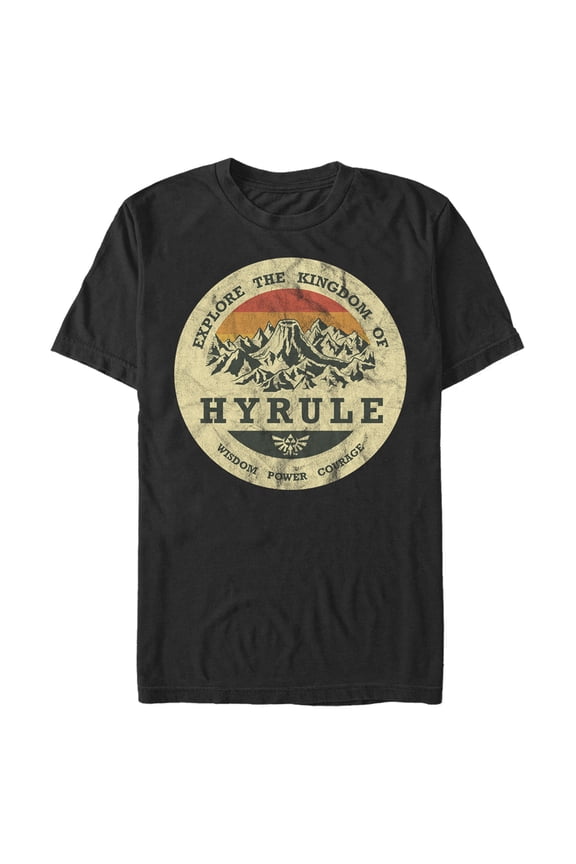 Men's Nintendo Legend of Zelda Explore Hyrule Graphic Tee Black 4X Big Tall