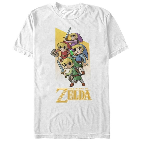 Men's Nintendo Legend of Zelda Four Sword Link Graphic Tee White 2X Large