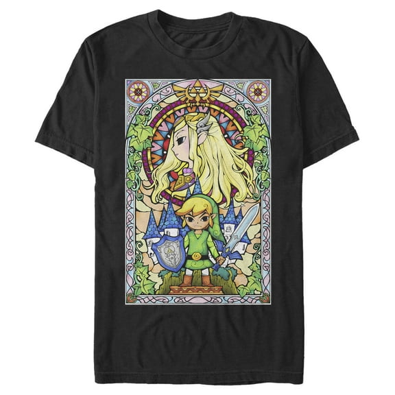 Men's Nintendo Legend of Zelda Glass Graphic Tee Black Small