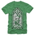 thumbnail image 1 of Men's Nintendo Legend of Zelda Grayscale Stained Glass  Graphic Tee Kelly Green Small, 1 of 4